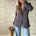 Ref. 067: Blazer elegante semiceñido - gris oscuro