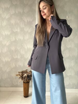 Ref. 067: Blazer elegante semiceñido - gris oscuro