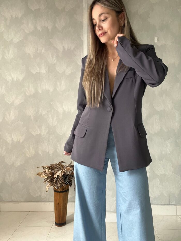 Ref. 067: Blazer elegante semiceñido - gris oscuro - Image 1