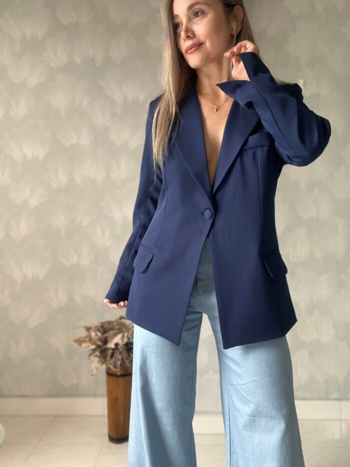 Ref. 067: Blazer elegante semiceñido - azul oscuro - Image 3