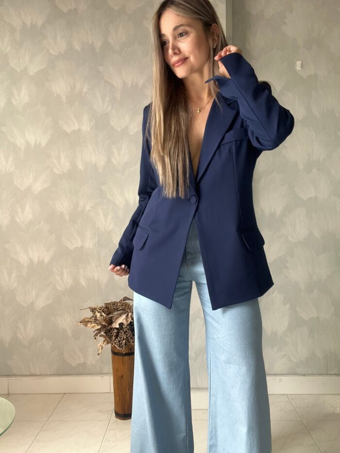 Ref. 067: Blazer elegante semiceñido - azul oscuro - Image 1