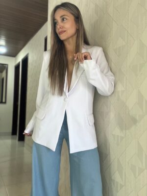 Ref. 067: Blazer elegante semiceñido - blanco - Image 2