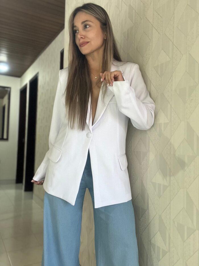 Ref. 067: Blazer elegante semiceñido - blanco - Image 2
