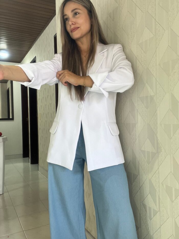 Ref. 067: Blazer elegante semiceñido - blanco - Image 5