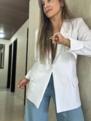 Ref. 067: Blazer elegante semiceñido - blanco - Image 3