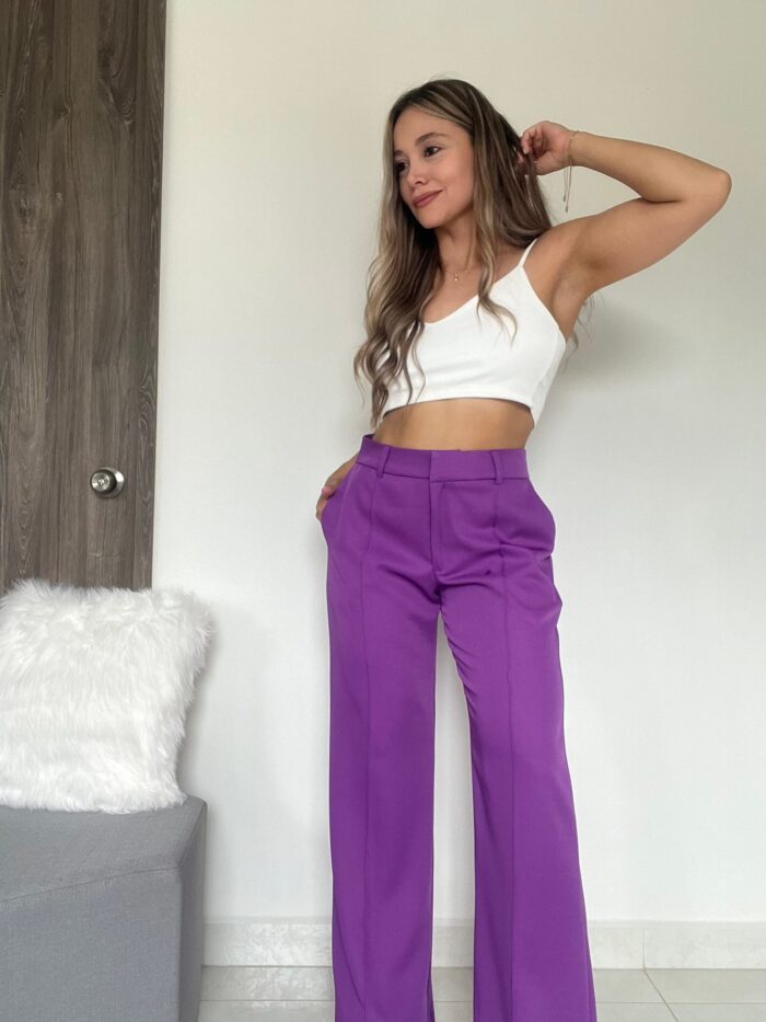 Ref. 067: Pantalón recto semiceñido - púrpura - Image 2