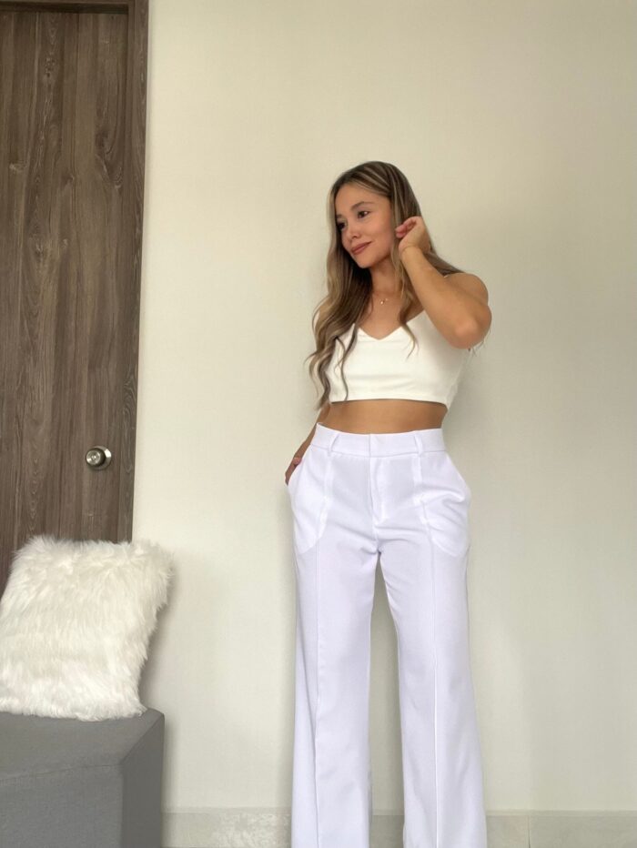Ref. 067: Pantalón recto semiceñido - blanco - Image 2