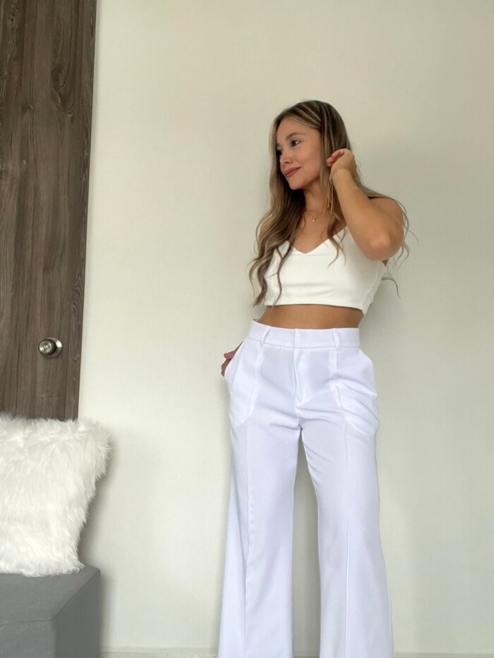 Ref. 067: Pantalón recto semiceñido - blanco - Image 3