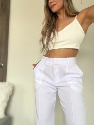 Ref. 067: Pantalón recto semiceñido - blanco