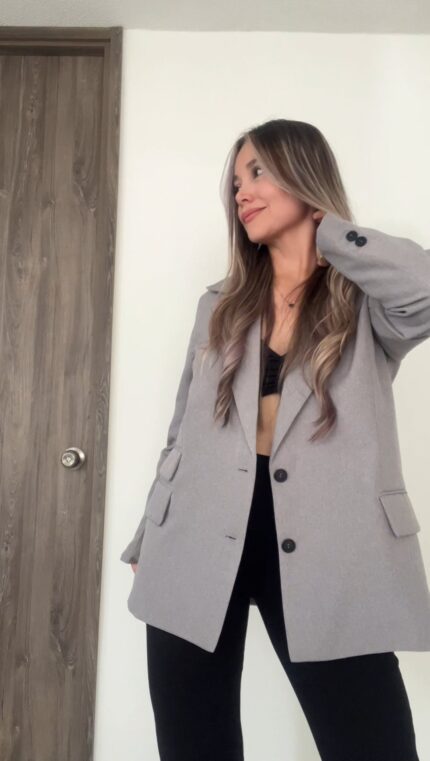 Ref. 073: Blazer oversize liviano - gris claro