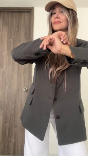 Ref. 073: Blazer oversize liviano - gris otoño - Image 9