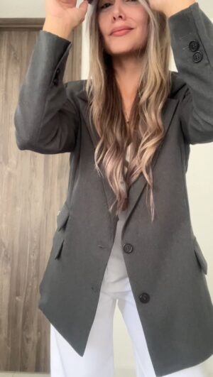 Ref. 073: Blazer oversize liviano - gris otoño - Image 10