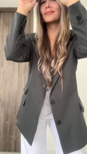 Ref. 073: Blazer oversize liviano - gris otoño - Image 3