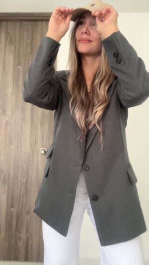 Ref. 073: Blazer oversize liviano - gris otoño - Image 2