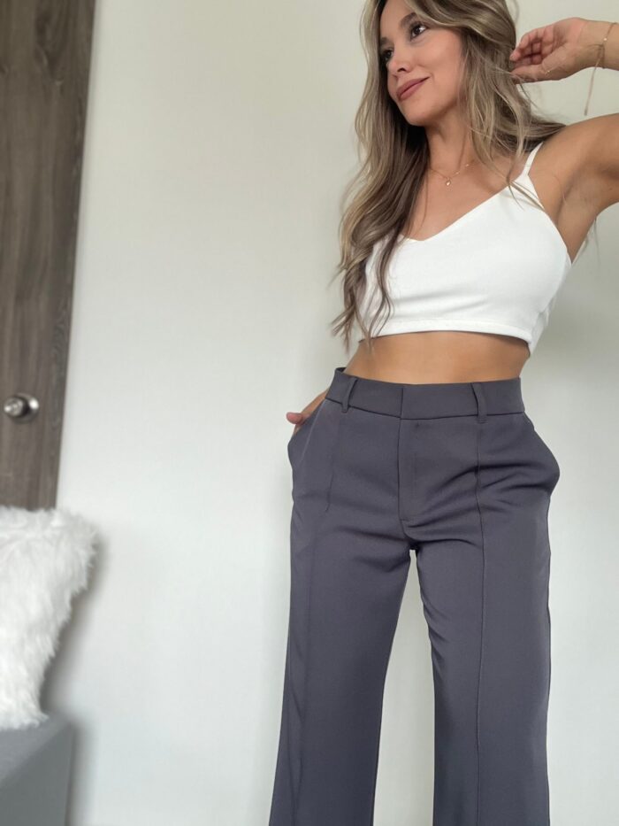 Ref. 067: Pantalón recto semiceñido - gris ocuro - Image 1