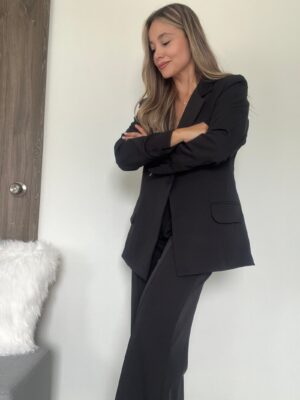 Ref. 067: Set formal pantalón y blazer semiceñido - negro - Image 5