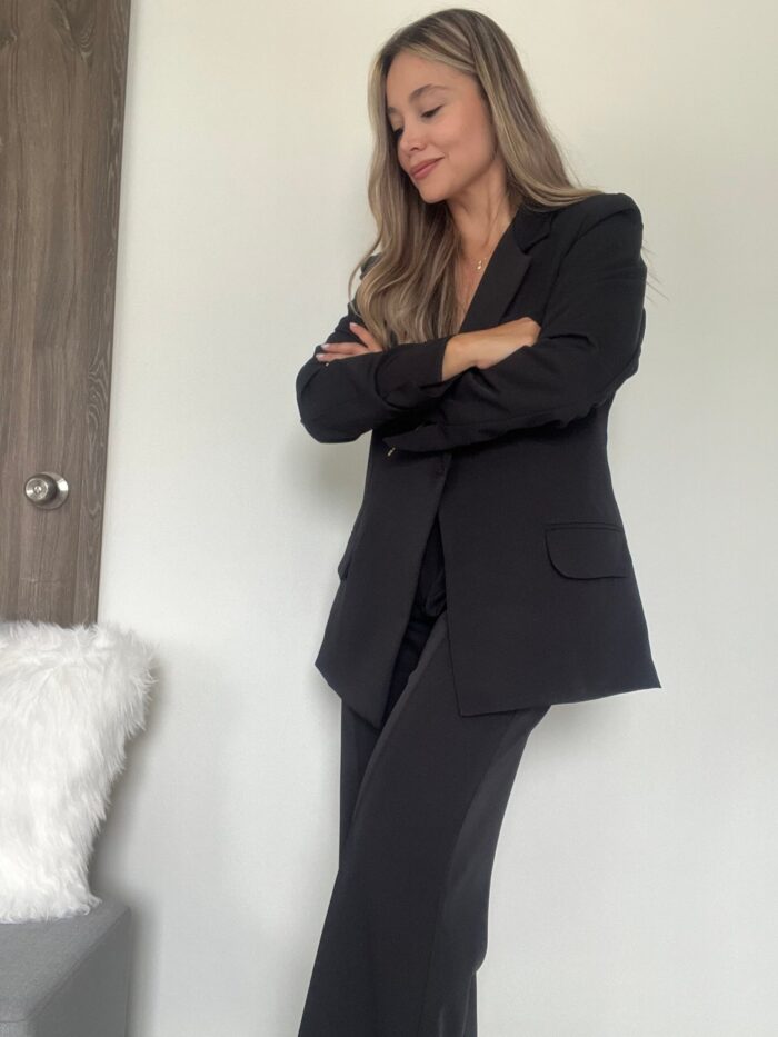 Ref. 067: Set formal pantalón y blazer semiceñido - negro - Image 5