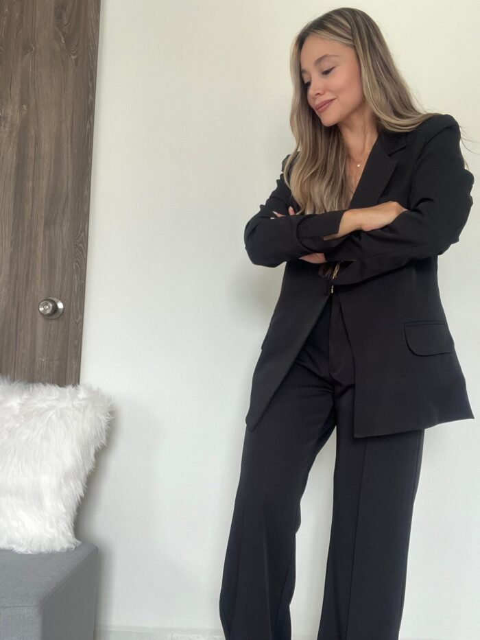 Ref. 067: Set formal pantalón y blazer semiceñido - negro - Image 10