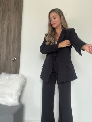 Ref. 067: Set formal pantalón y blazer semiceñido - negro - Image 3