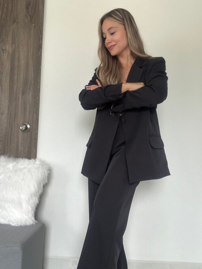 Ref. 067: Set formal pantalón y blazer semiceñido - negro - Image 13