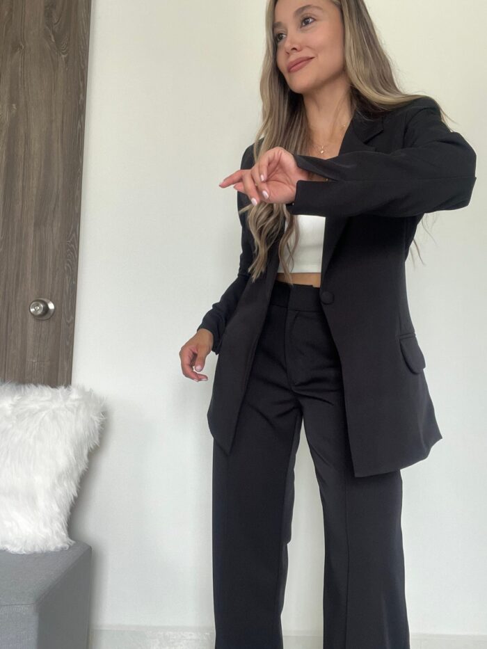 Ref. 067: Set formal pantalón y blazer semiceñido - negro - Image 14
