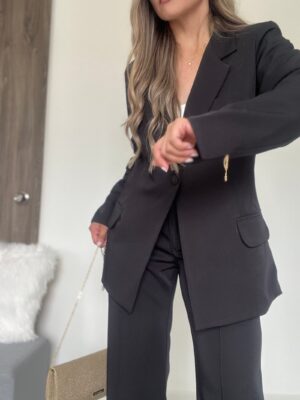 Ref. 067: Set formal pantalón y blazer semiceñido - negro - Image 12
