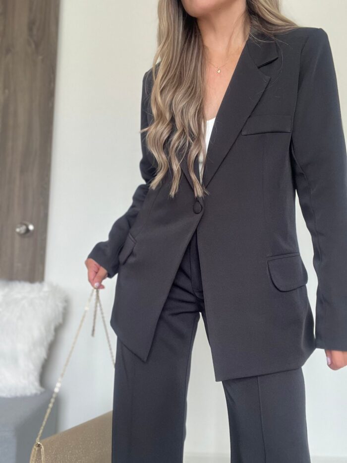 Ref. 067: Set formal pantalón y blazer semiceñido - negro - Image 15