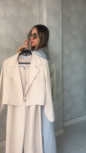Ref. 074: Blazer corto y Pantalón recto - nude - Image 9