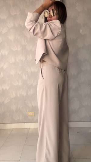 Ref. 074: Blazer corto y Pantalón recto - nude - Image 6