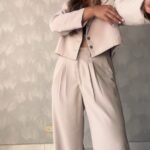 Ref. 074: Blazer corto y Pantalón recto - nude