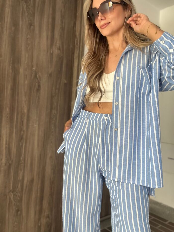Ref. 068: Set pantalón y camisera oversize - azul índigo - Image 7