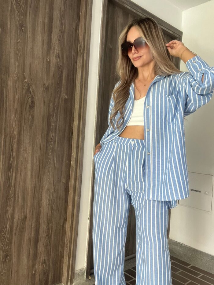 Ref. 068: Set pantalón y camisera oversize - azul índigo - Image 5