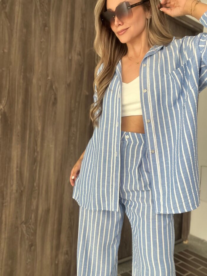 Ref. 068: Set pantalón y camisera oversize - azul índigo - Image 4