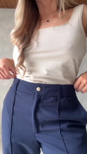 Ref.077: Blazer semioversize y pantalón clásico semicampana - azul oscuro - Image 11