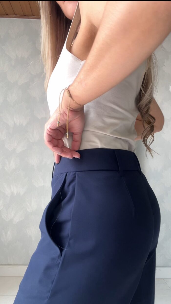 Ref.077: Blazer semioversize y pantalón clásico semicampana - azul oscuro - Image 12