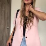 Ref.078-1: Blazer semioversize manga corta - palo de rosa