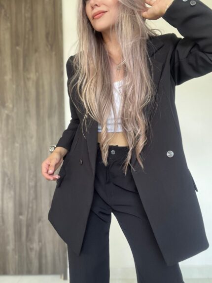 Ref. 031: Set blazer oversize y pantalón clásico - negro