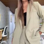 Ref.077: Blazer semioversize y pantalón clásico semicampana - verde manzana