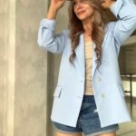 Ref.077- 4: Blazer Semioversize - azul bebé