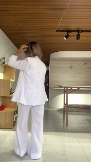 Ref. 083: Blazer, Chaleco y Pantalón en lino - blanco - Image 17