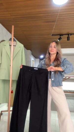 Ref. 083: Blazer, Chaleco y Pantalón en lino - negro - Image 7