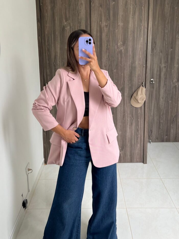 Ref. 047: Blazer semioversize liviano - rosé - Image 2