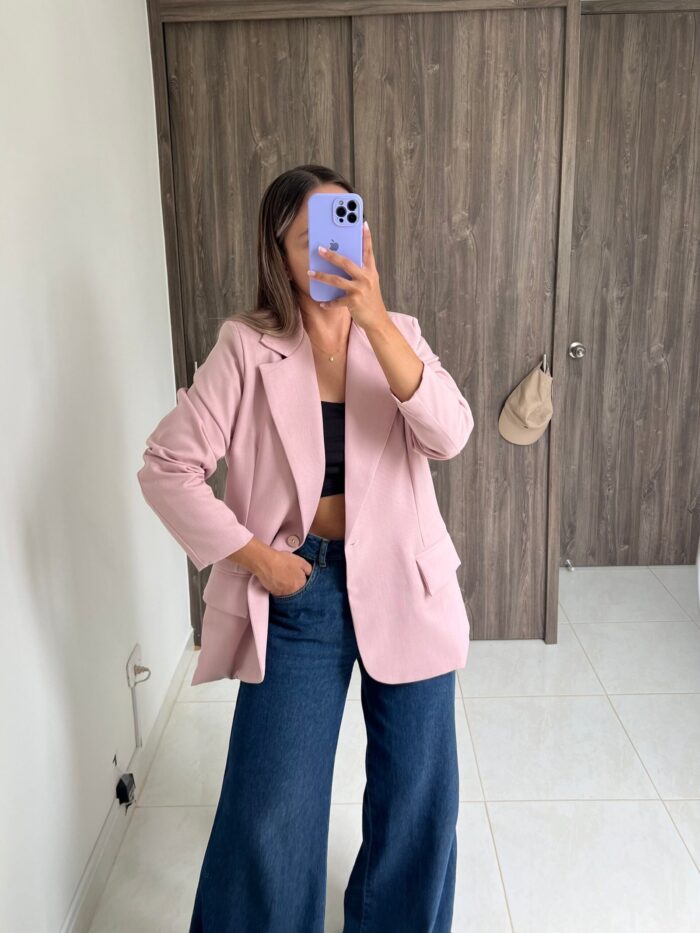 Ref. 047: Blazer semioversize liviano - rosé - Image 3