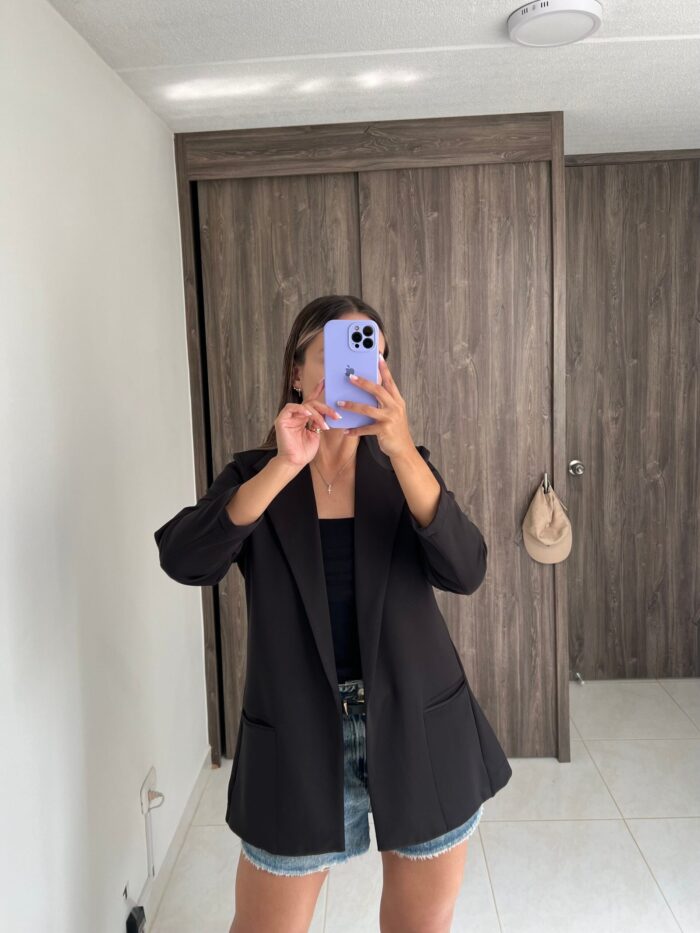 Ref. 048: Blazer semiceñido liviano - negro - Image 1