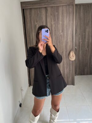 Ref. 048: Blazer semiceñido liviano - negro - Image 3