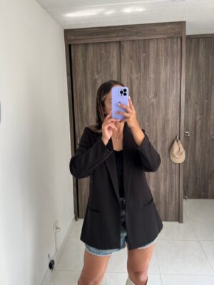 Ref. 048: Blazer semiceñido liviano - negro - Image 4