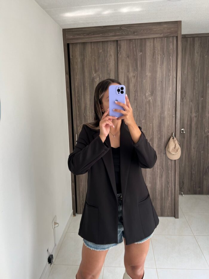 Ref. 048: Blazer semiceñido liviano - negro - Image 4