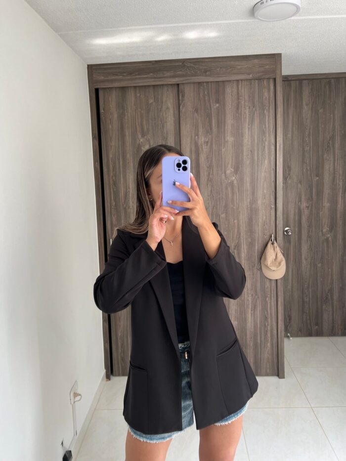 Ref. 048: Blazer semiceñido liviano - negro - Image 2
