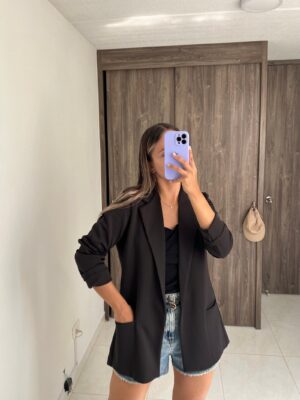 Ref. 048: Blazer semiceñido liviano - negro - Image 5