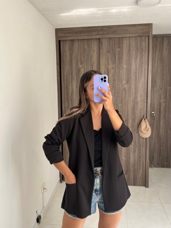 Ref. 048: Blazer semiceñido liviano - negro - Image 5